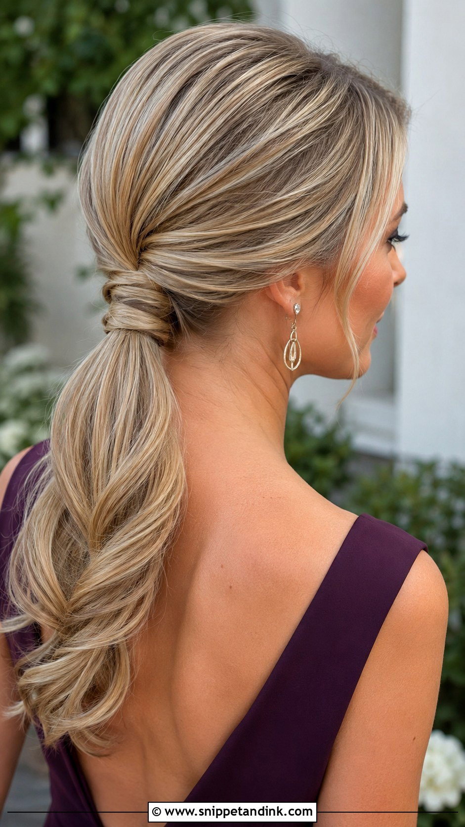 Low Ponytail Updo Wedding Guest - Snippet and Ink - 15 Long Hair Updo for Wedding Guest Ideas