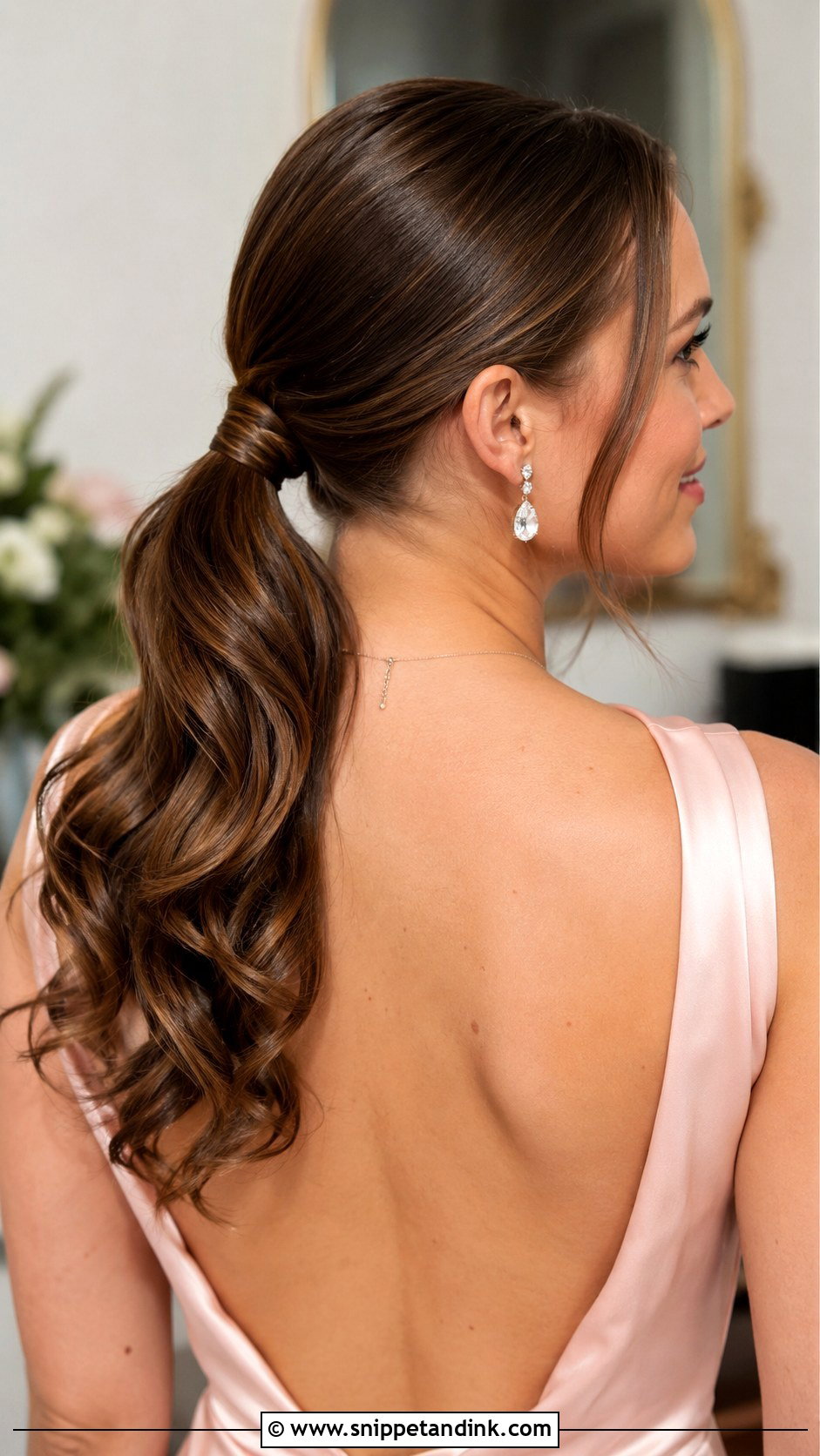 Low Ponytail Wedding Guest Hairstyle - Snippet and Ink - 20 Easy Wedding Guest Hairstyles for Long Hair