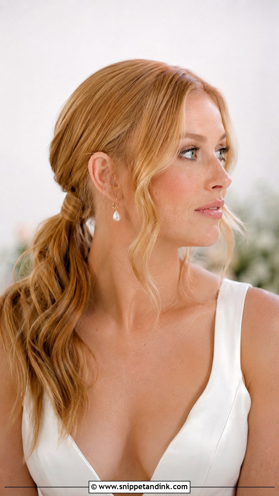 Low Ponytail Wedding Hair - Snippet and Ink - 15 Wedding Hairstyles for Long Thick Hair