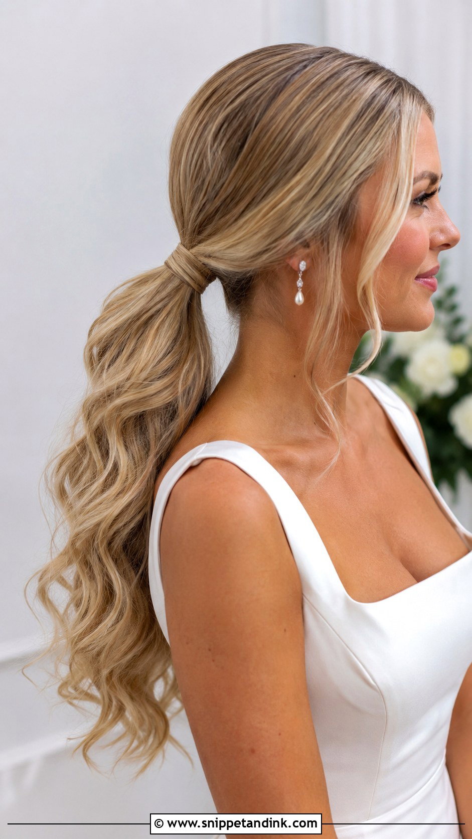 Low Ponytail Wedding Hair - Snippet and Ink - 20 Formal Wedding Hair Ideas