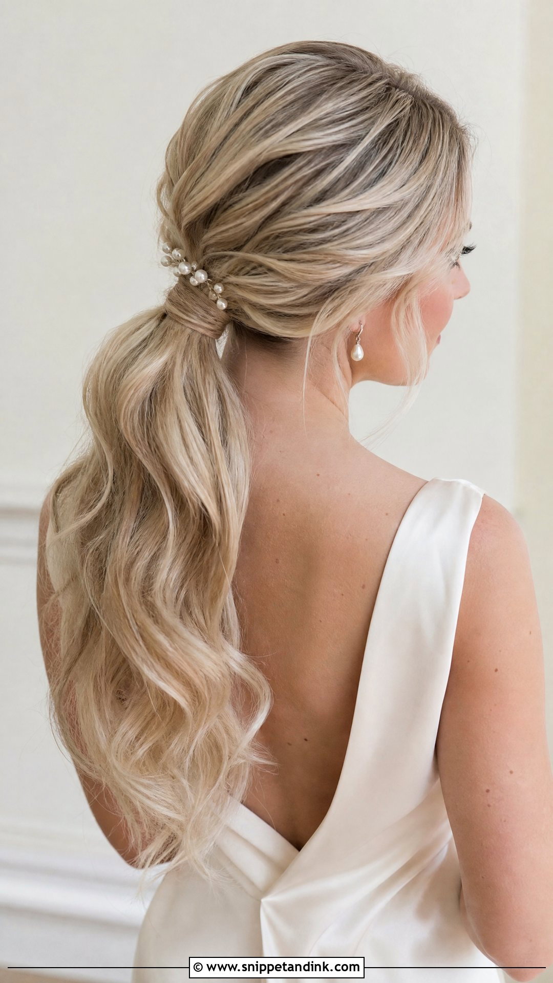 Low Ponytail Wedding Hairstyle - Snippet and Ink - 15 Classy Ponytail Wedding Hairstyles