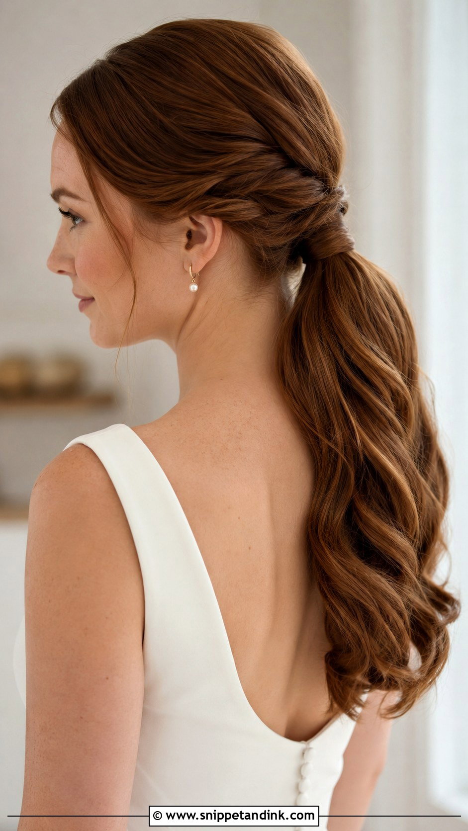 Low Ponytail Wedding Hairstyle - Snippet and Ink - 15 Simple Long Hairstyles for Wedding