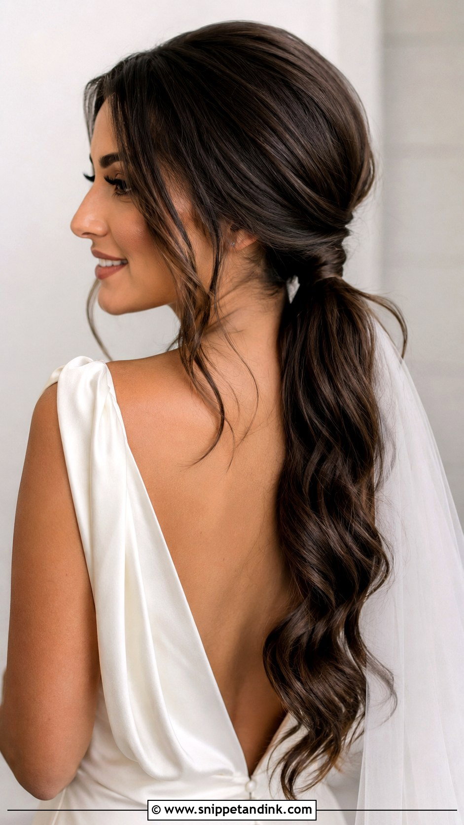 Low Ponytail Wedding Hairstyle - Snippet and Ink - 15 Tied Hairstyle for Wedding Ideas