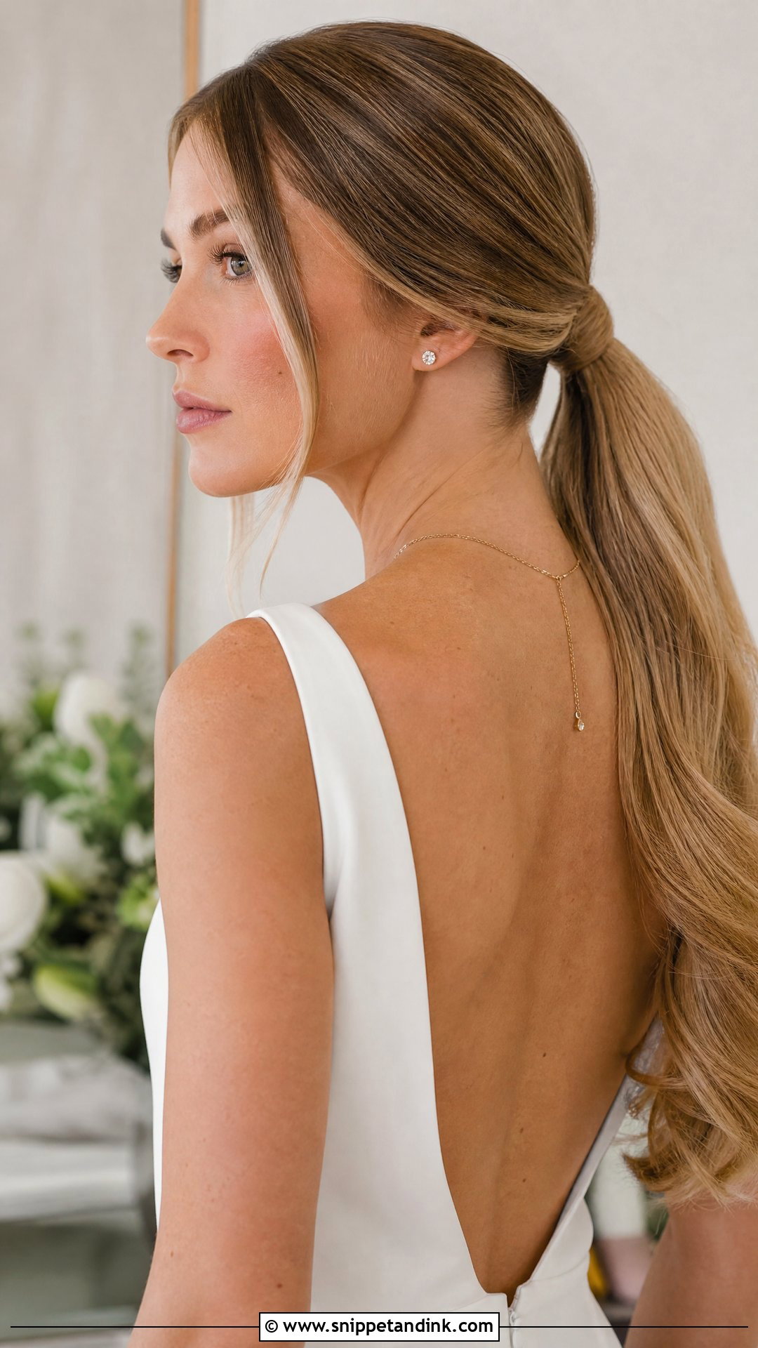 Low Ponytail Wedding Hairstyle - Snippet and Ink - 20 Casual Wedding Hair Ideas