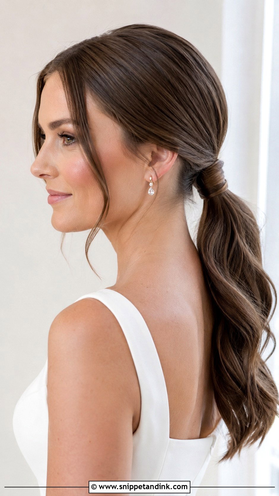 Low Ponytail Wedding Hairstyle - Snippet and Ink - 20 Hair Up Wedding Hairstyles