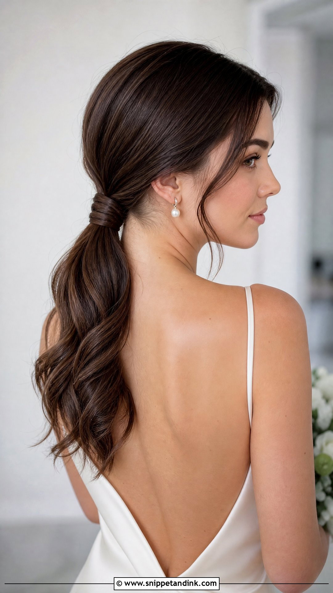 Low Ponytail Wedding Hairstyle - Snippet and Ink - 30 Bride Wedding Hair Styles