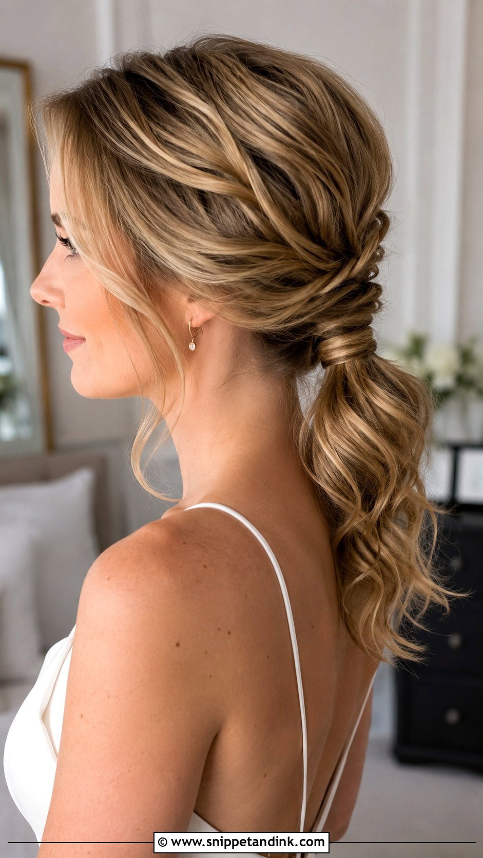 Low Ponytail Wedding Updo - Snippet and Ink - 20 Easy Wedding Updos for Long Hair