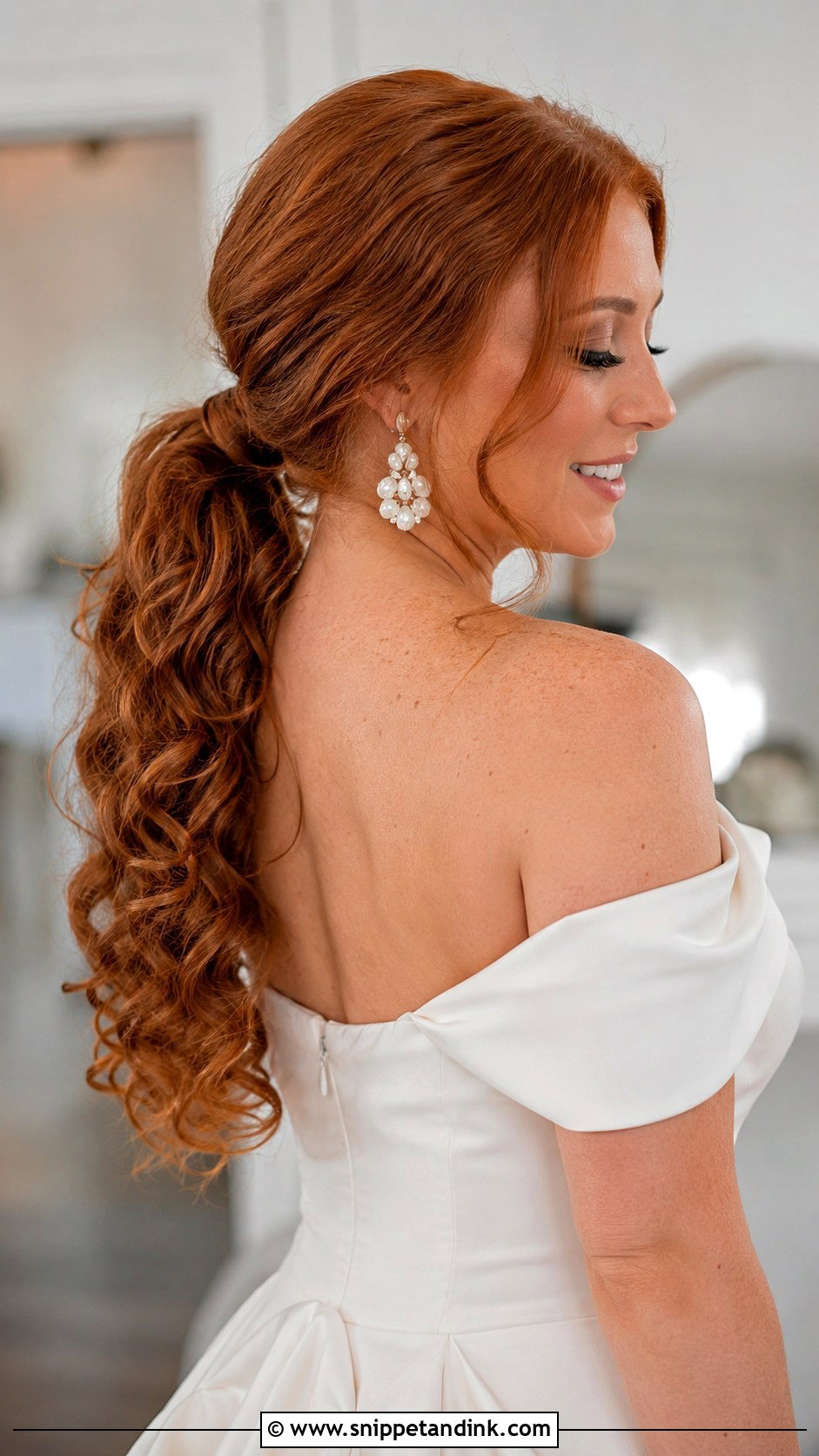 Low Ponytail With Curls - Snippet and Ink - 30 Easy Wedding Hairstyles