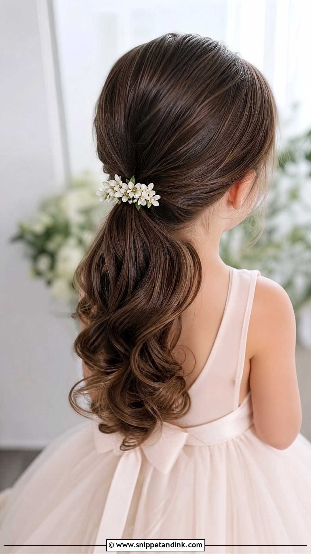 Low Ponytail With Curls - Snippet and Ink - 20 Kids Hair Styles for Wedding
