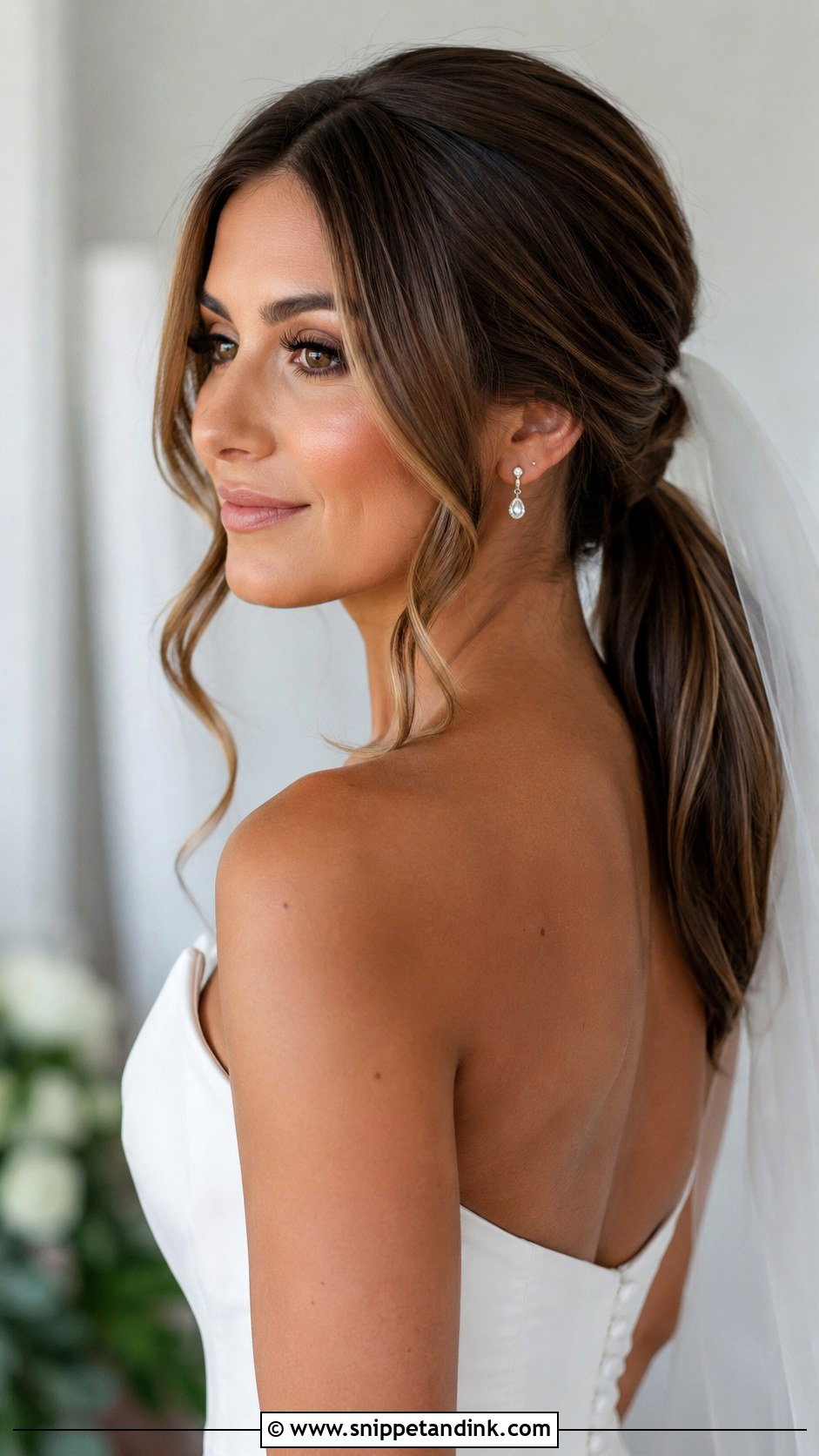Low Ponytail With Face Framing Pieces - Snippet and Ink - 20 Hair Ponytail Styles Wedding