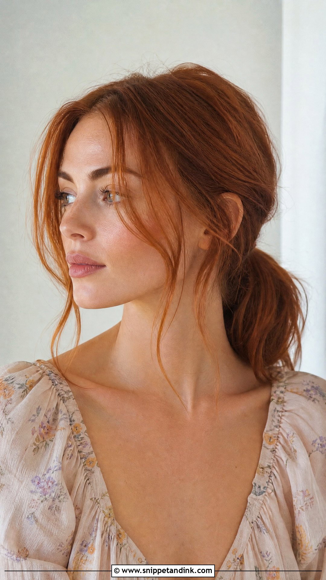 Low Ponytail With Face Framing Pieces - Snippet and Ink - 20 Ponytail Hairstyles for Wedding Guest