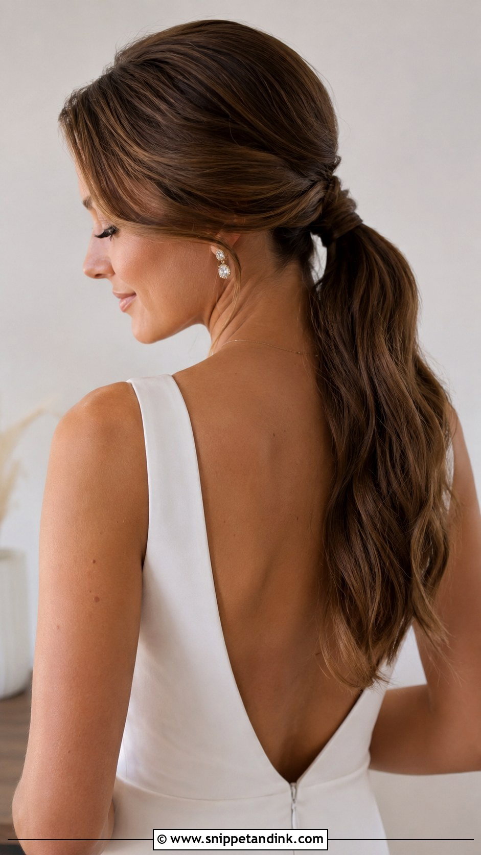 Low Ponytail With Soft Texture - Snippet and Ink - 25 Natural Wedding Hairstyles