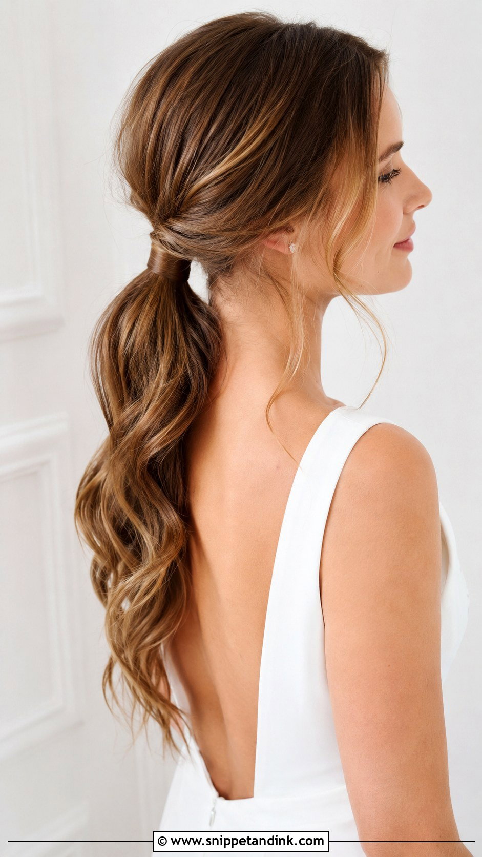 Low Ponytail With Soft Waves - Snippet and Ink - 20 Easy Wedding Hairstyle Ideas
