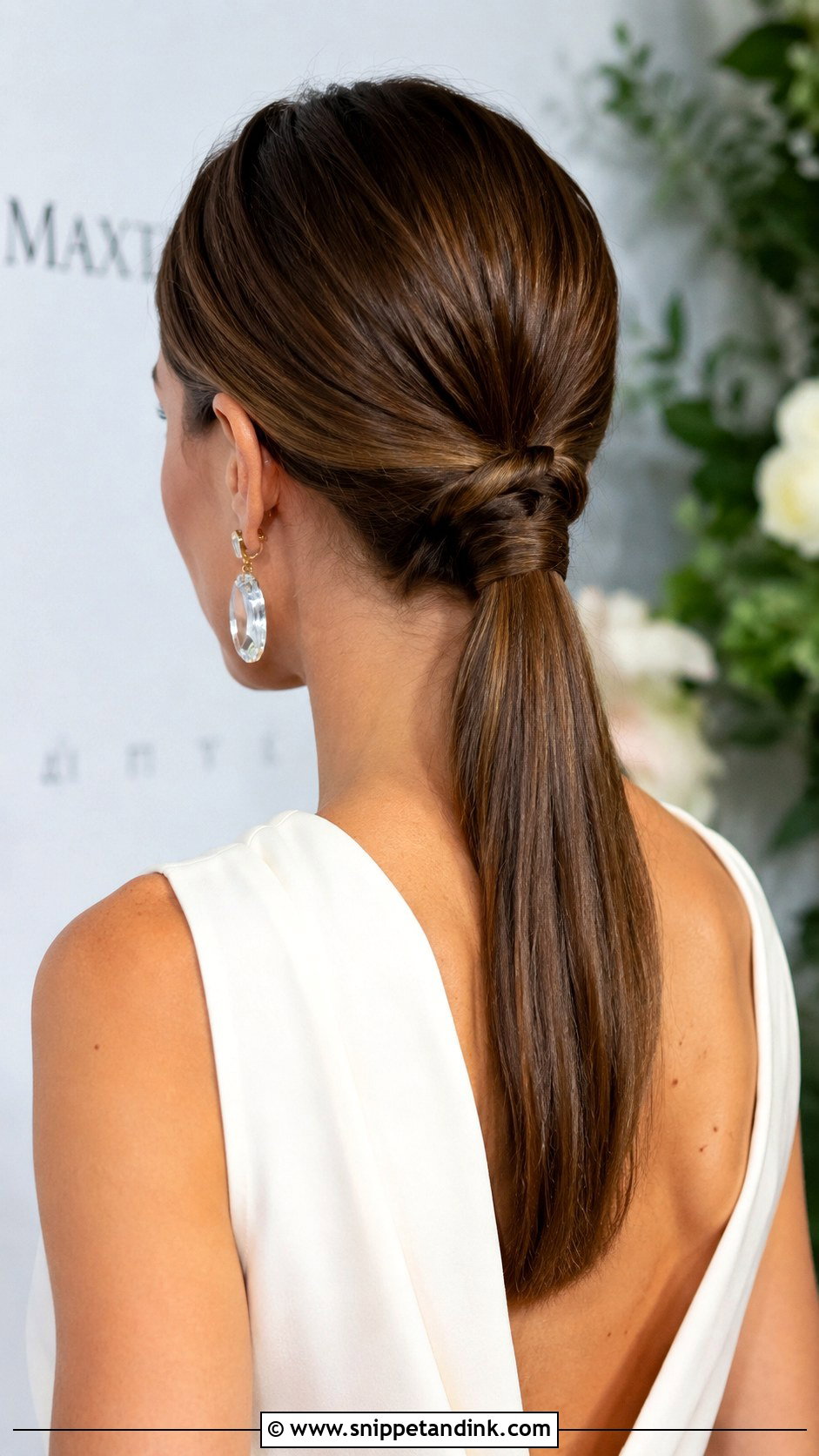 Low Ponytail With Twist - Snippet and Ink - 25 Wedding Guest Updos for Medium Hair