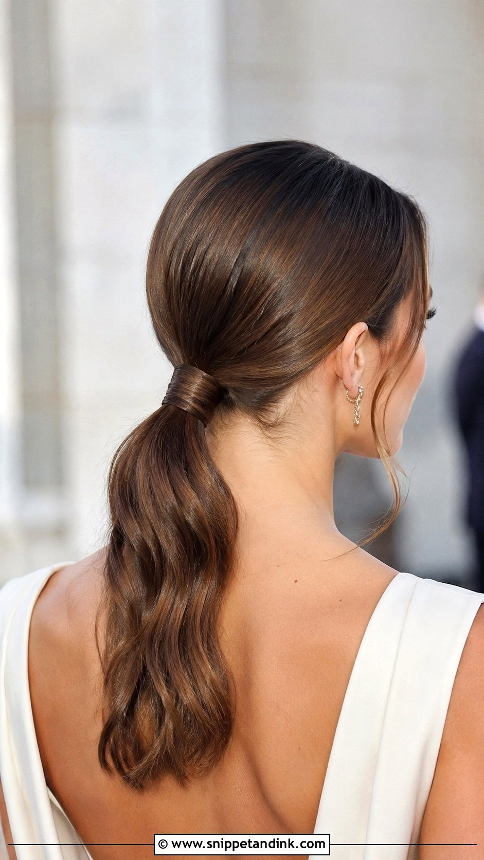 Low Ponytail With Wrapped Base - Snippet and Ink - 30 Hairstyles for Engagement