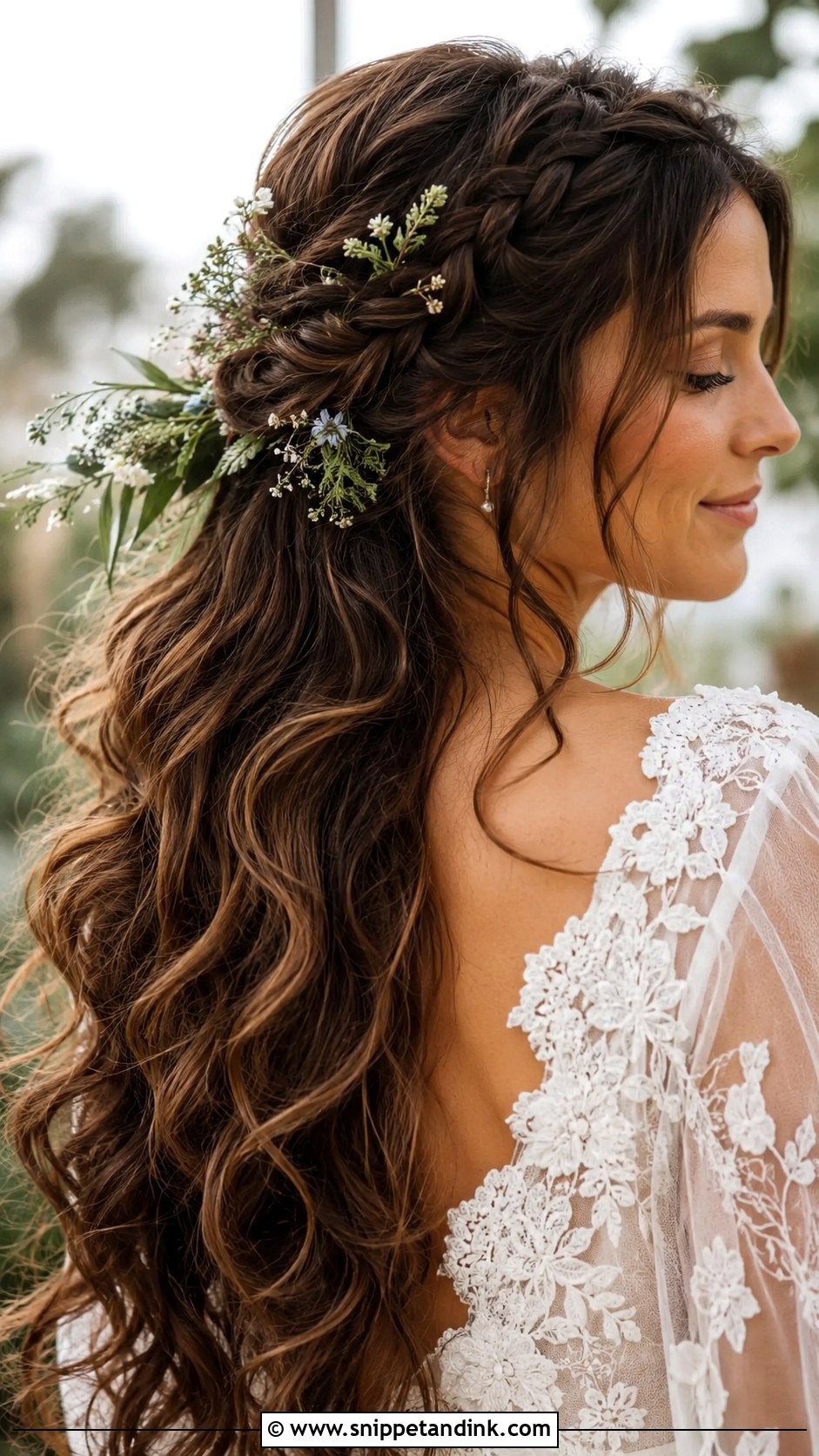 Low Ponytail With a Wrapped Base - Snippet and Ink - 25 Wedding Hair Brunette Ideas