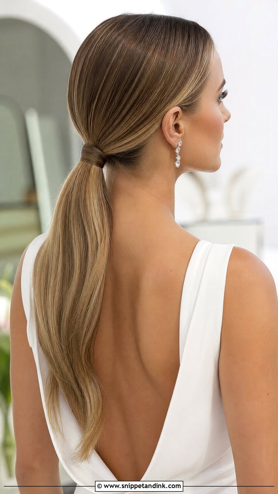 Low Ponytail for Straight Hair - Snippet and Ink - 20 Wedding Hairstyle for Straight Hair Ideas