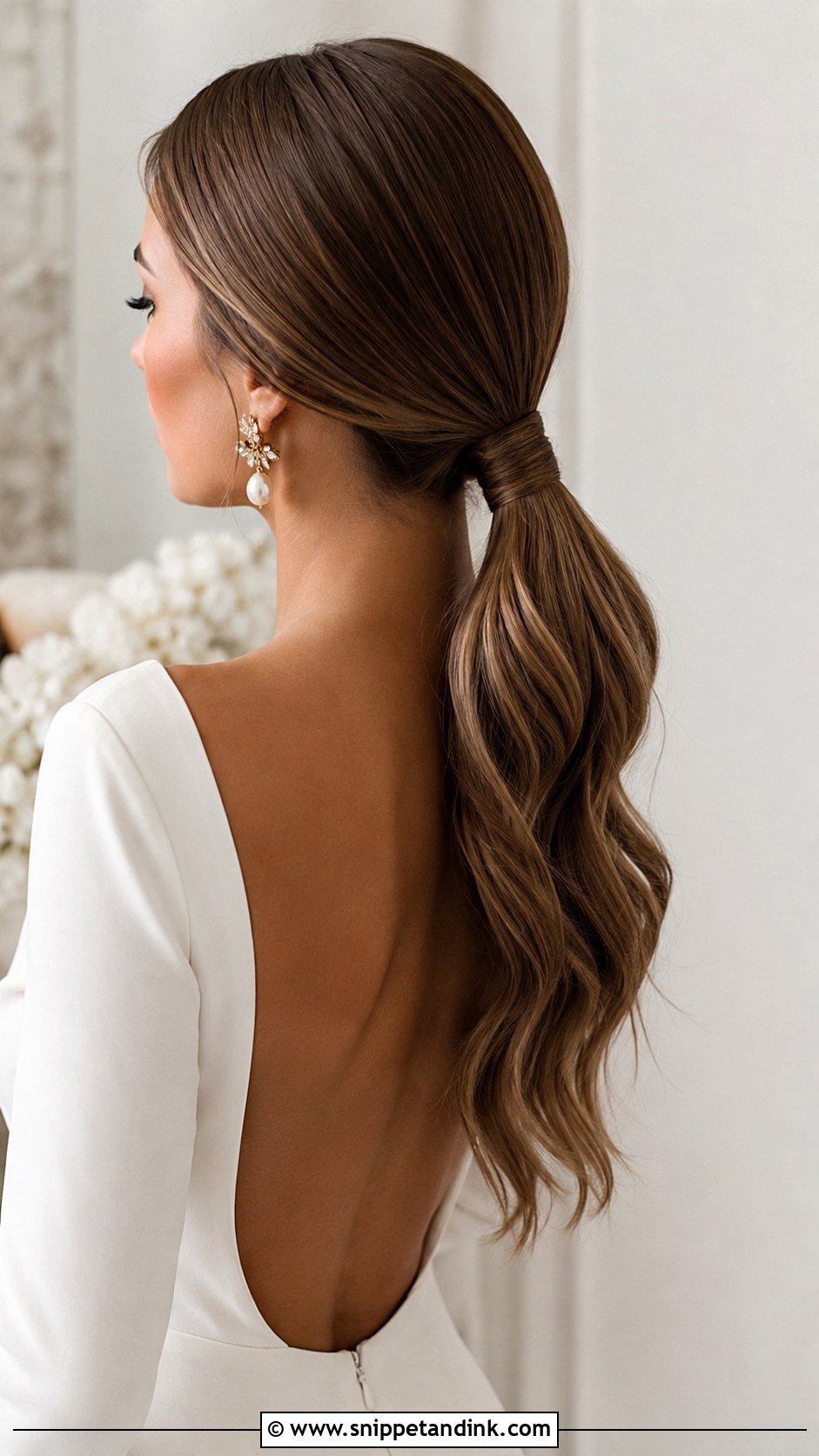 Low Ponytail - Snippet and Ink - 25 Classy Wedding Hair Ideas