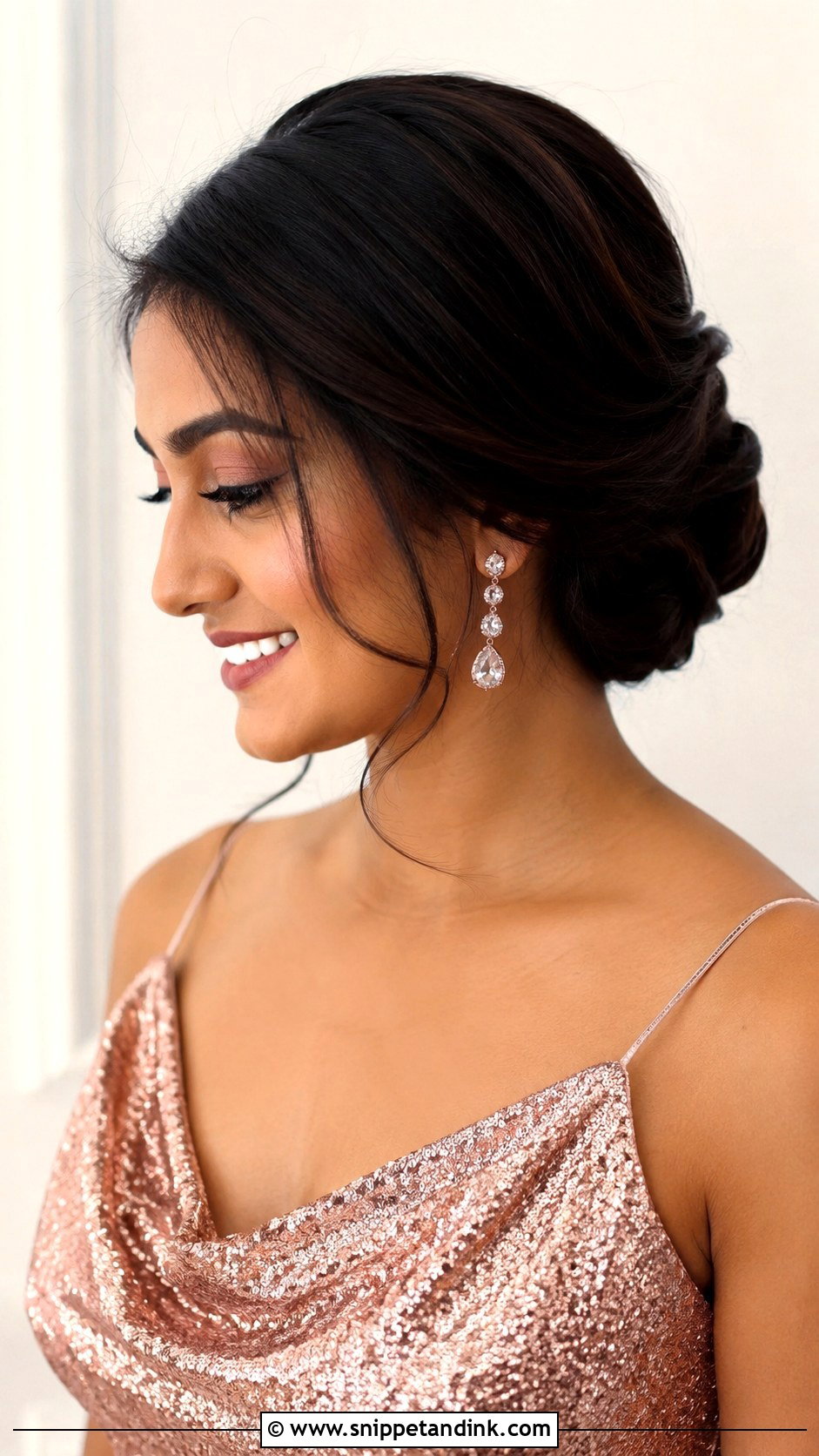 Low Rolled Updo Bridesmaid Hair - Snippet and Ink - 20 Bridesmaids Updos for Long Hair