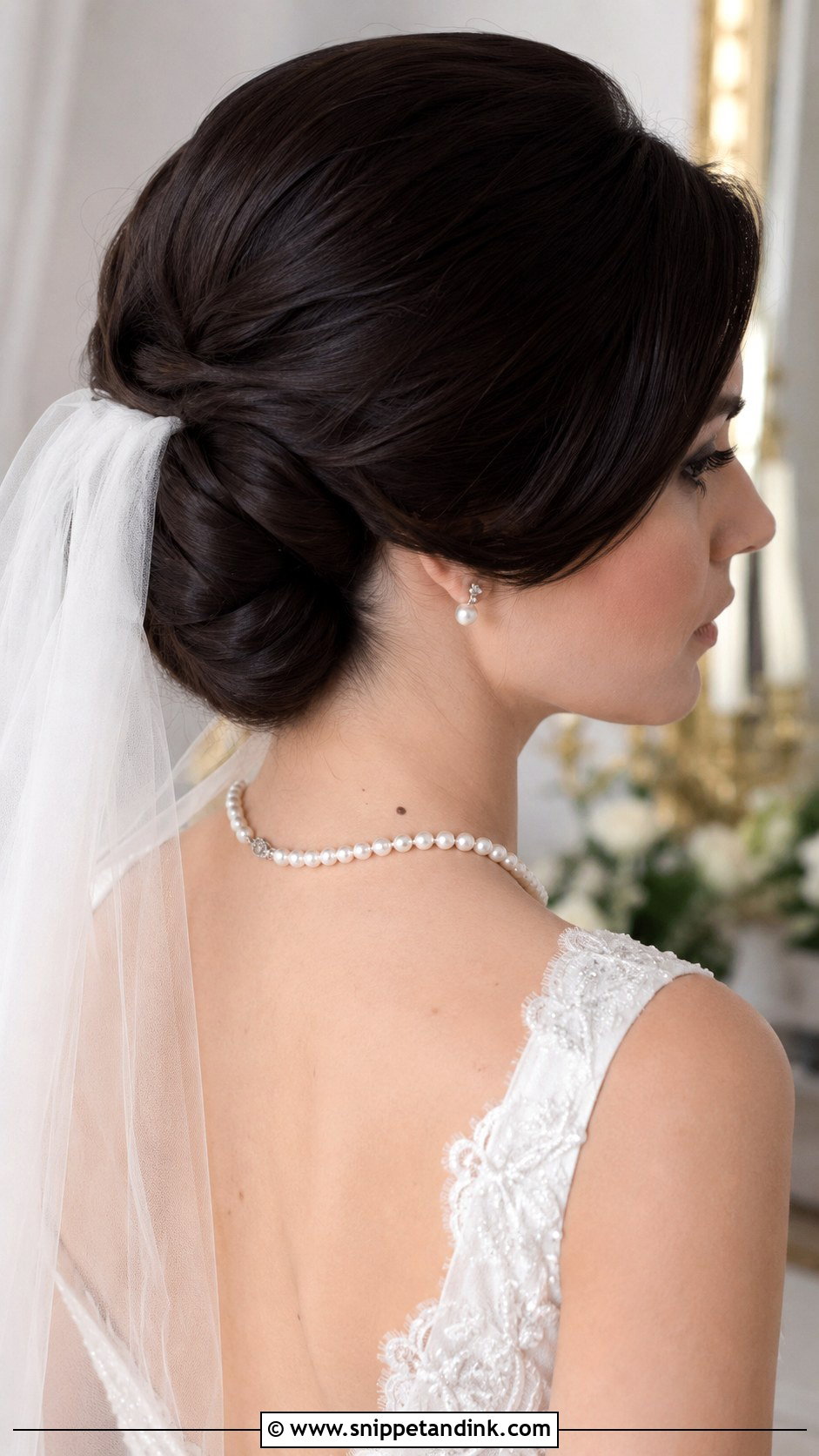 Low Rolled Updo for Brides - Snippet and Ink - 20 Low Bridal Updo Ideas