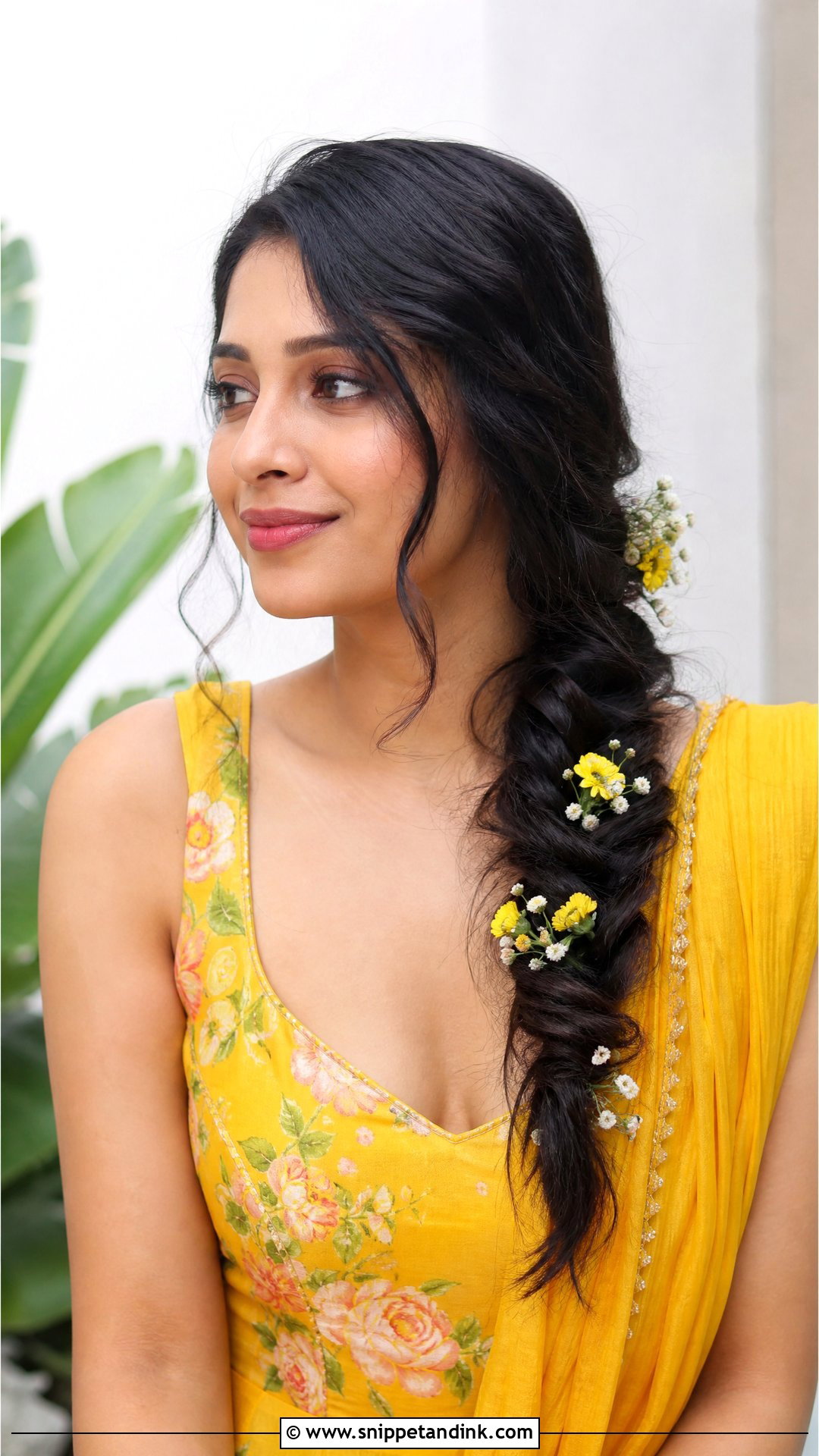 Low Side Braid Over Shoulder - Snippet and Ink - 20 Hairstyle for Haldi Bride Ideas