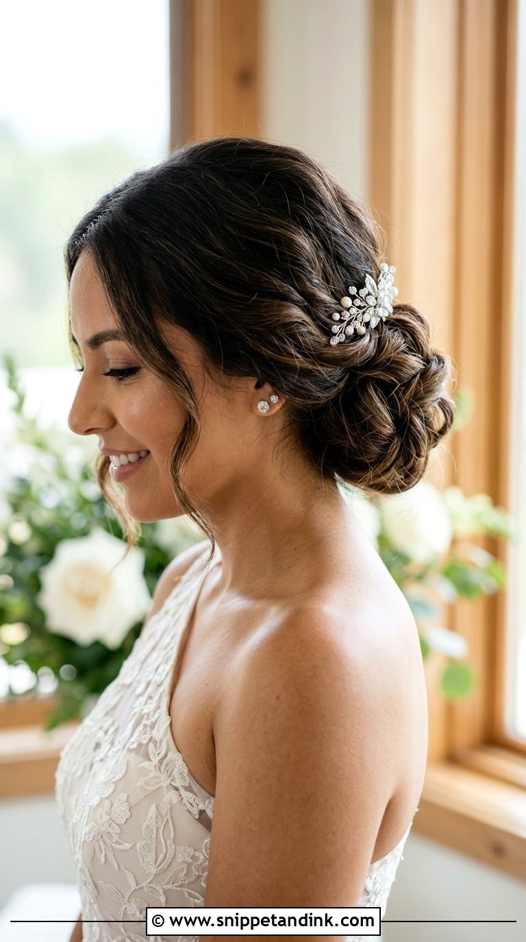 Low Side Bun - Snippet and Ink - 20 Bride Low Bun Hairstyles