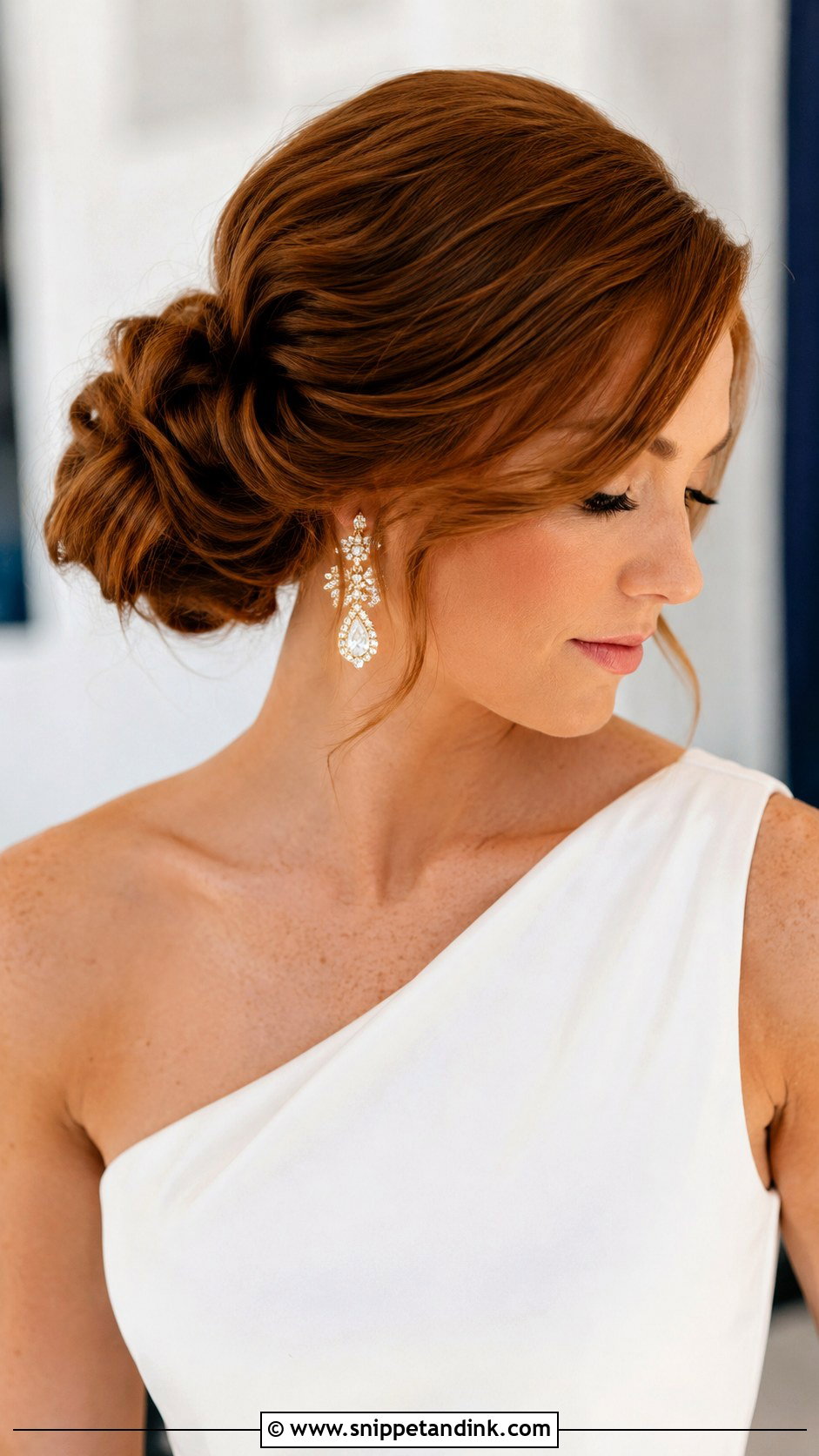 Low Side Bun - Snippet and Ink - 30 Low Bun Bridal Hair Ideas