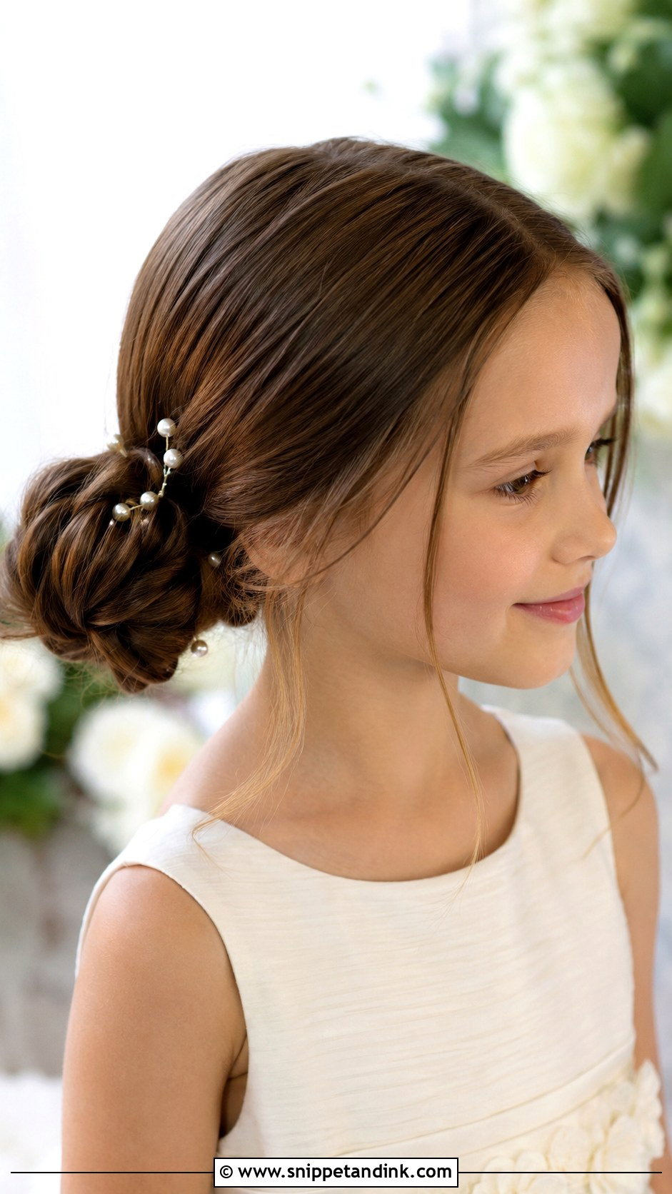 Low Side Bun - Snippet and Ink - 20 Kid Wedding Hairstyles