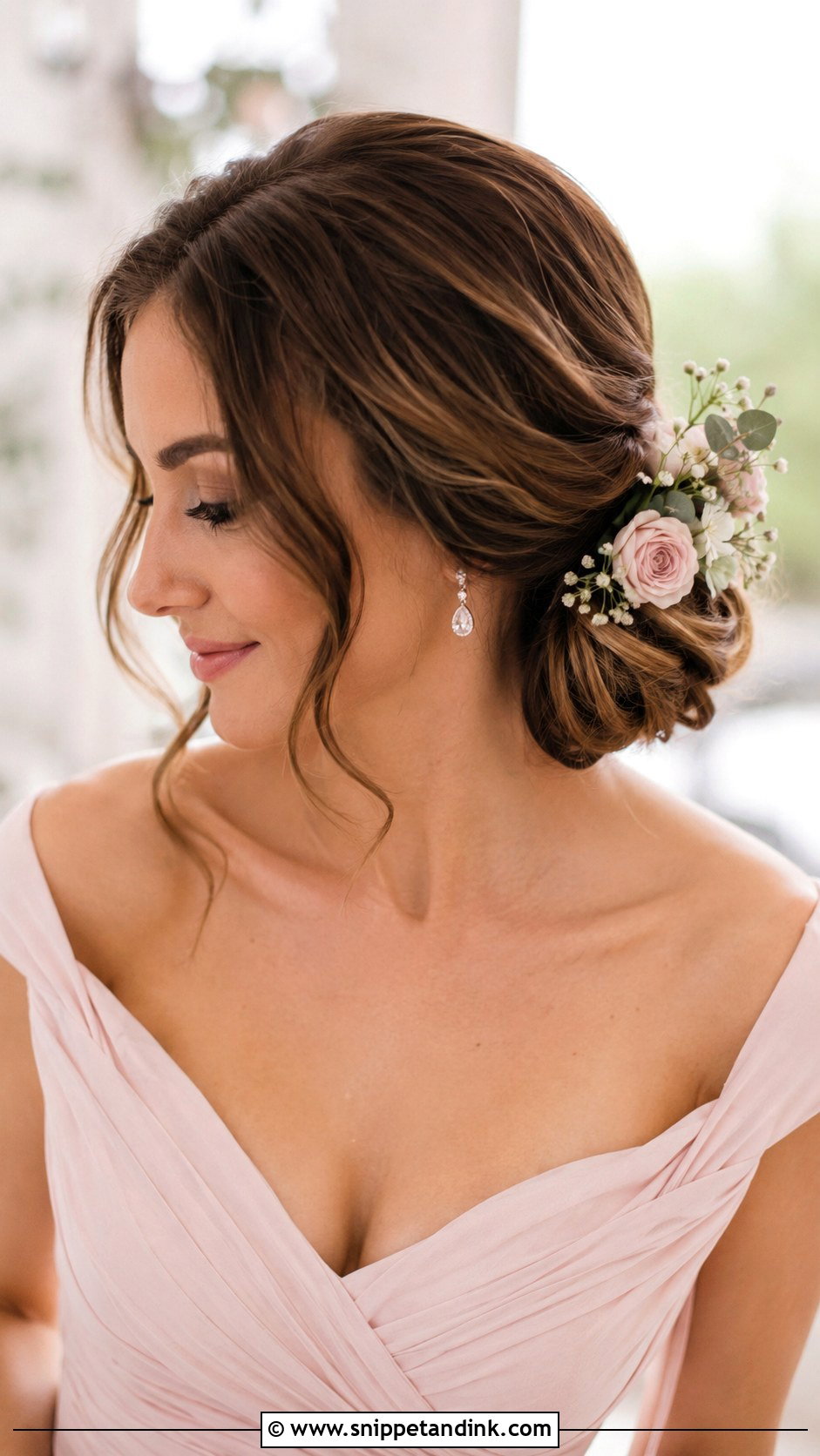 Low Side Bun Engagement Hairstyle - Snippet and Ink - 25 Hairstyle for Engagement Bride Ideas