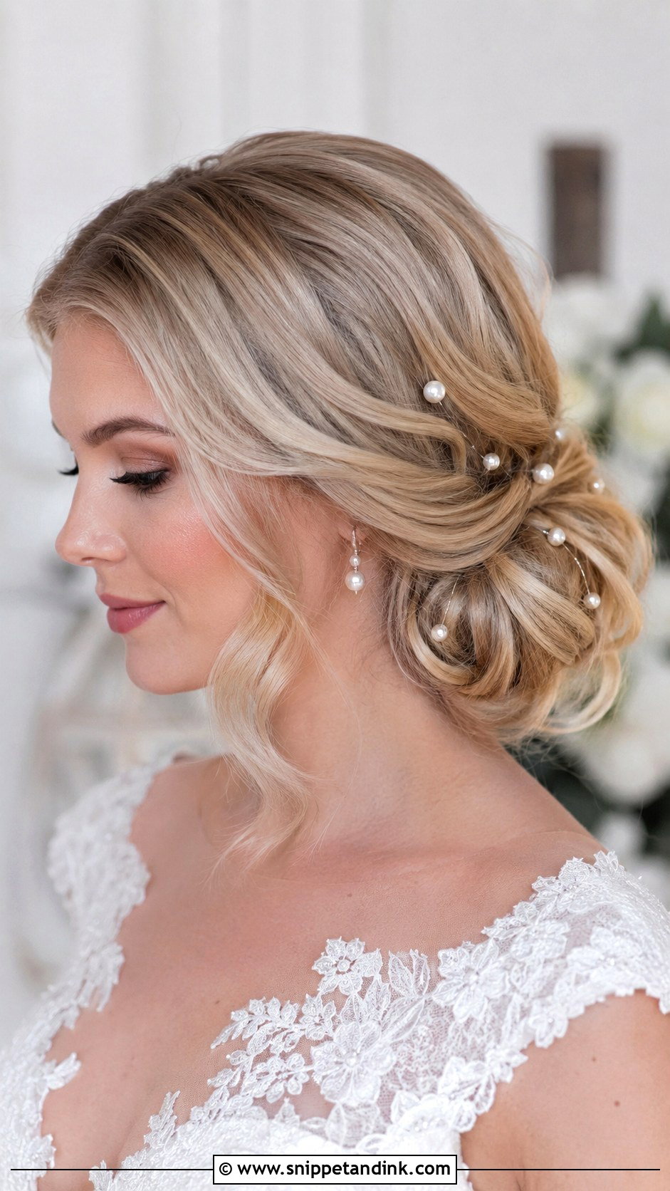 Low Side Bun Wedding Hair - Snippet and Ink - 15 Side Bun Wedding Ideas