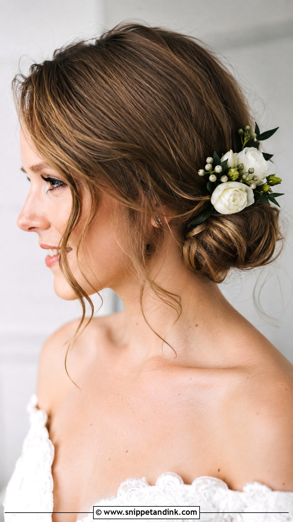 Low Side Bun Wedding Hairstyle - Snippet and Ink - 25 Elegant Wedding Hairstyles