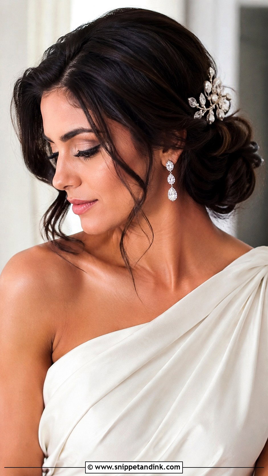 Low Side Bun Wedding Hairstyle - Snippet and Ink - 15 Low Updo Wedding Hairstyles
