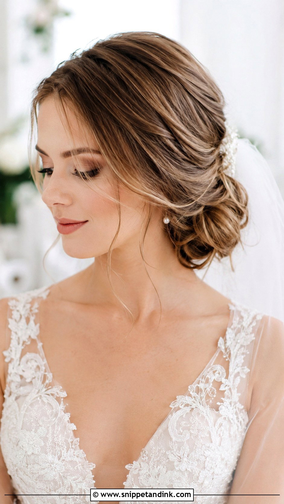 Low Side Bun Wedding Style - Snippet and Ink - 30 Bridal Hair Styles
