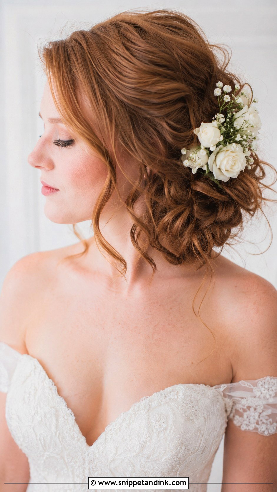 Low Side Bun With Flowers - Snippet and Ink - 20 Boho Bride Hairstyles