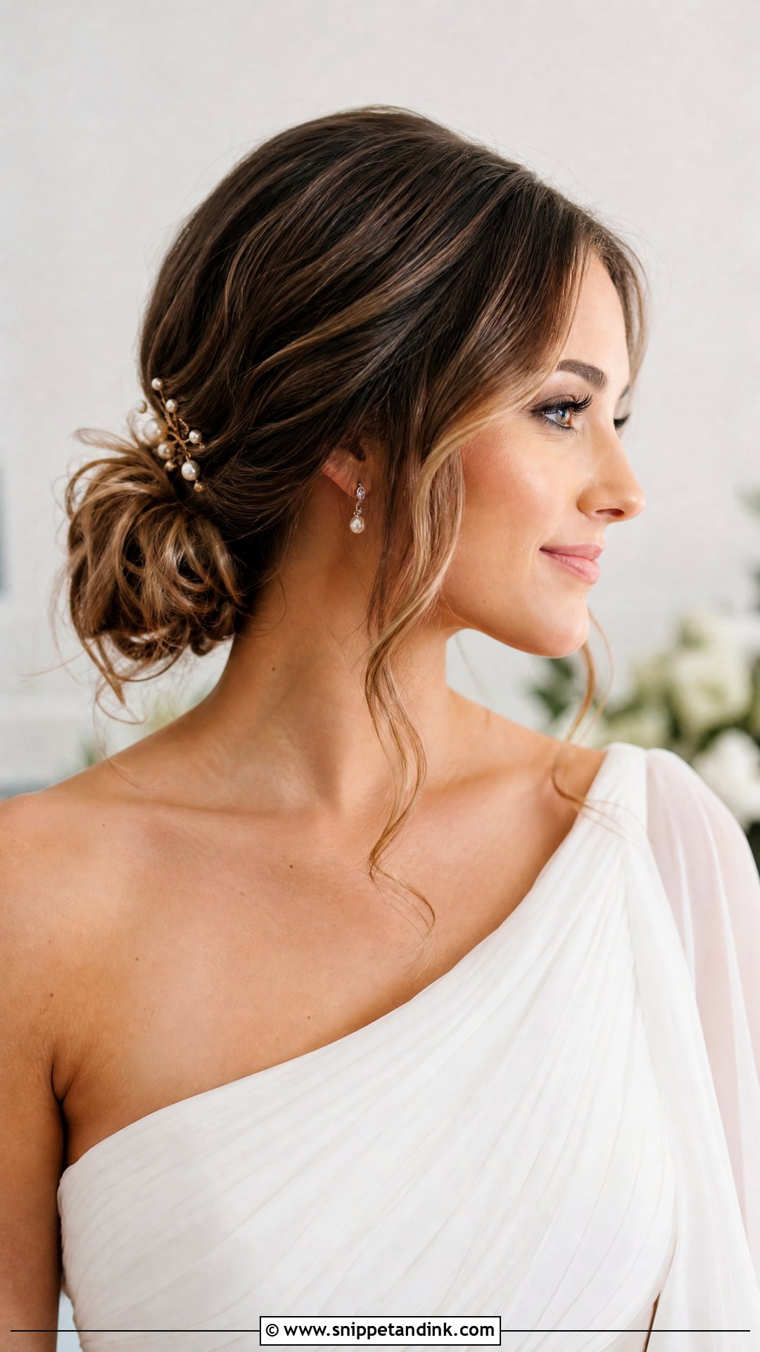 Low Side Bun With Tendrils - Snippet and Ink - 20 Hair Styles for Marriage