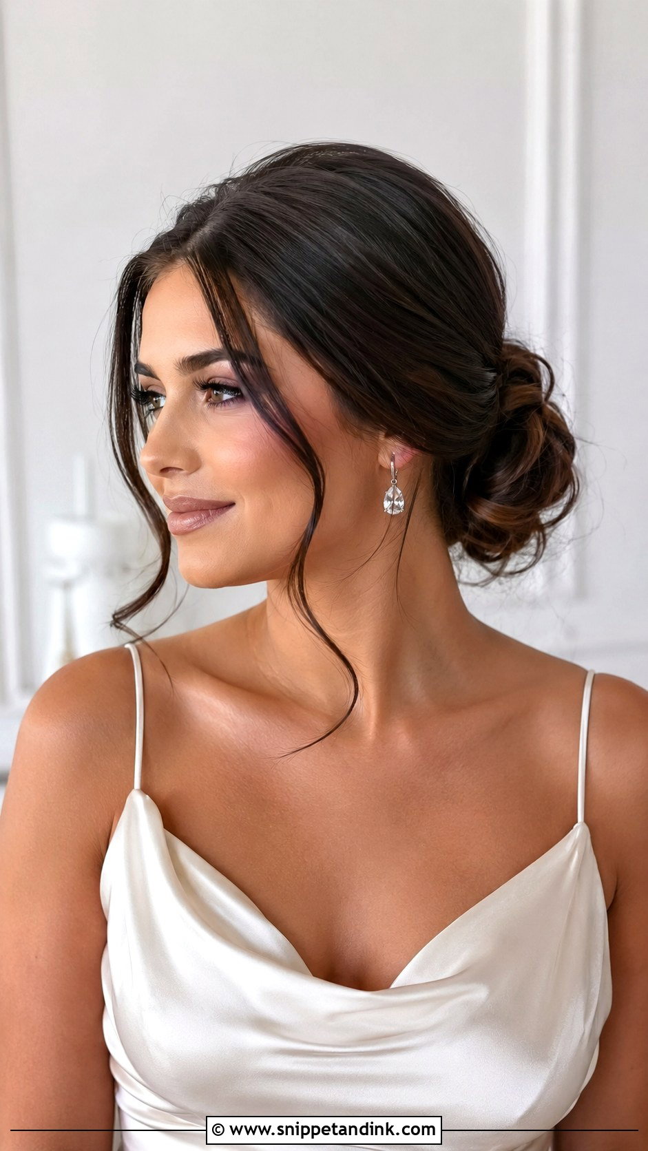 Low Side Bun for Engagement - Snippet and Ink - 25 Hair Styles for Engagement