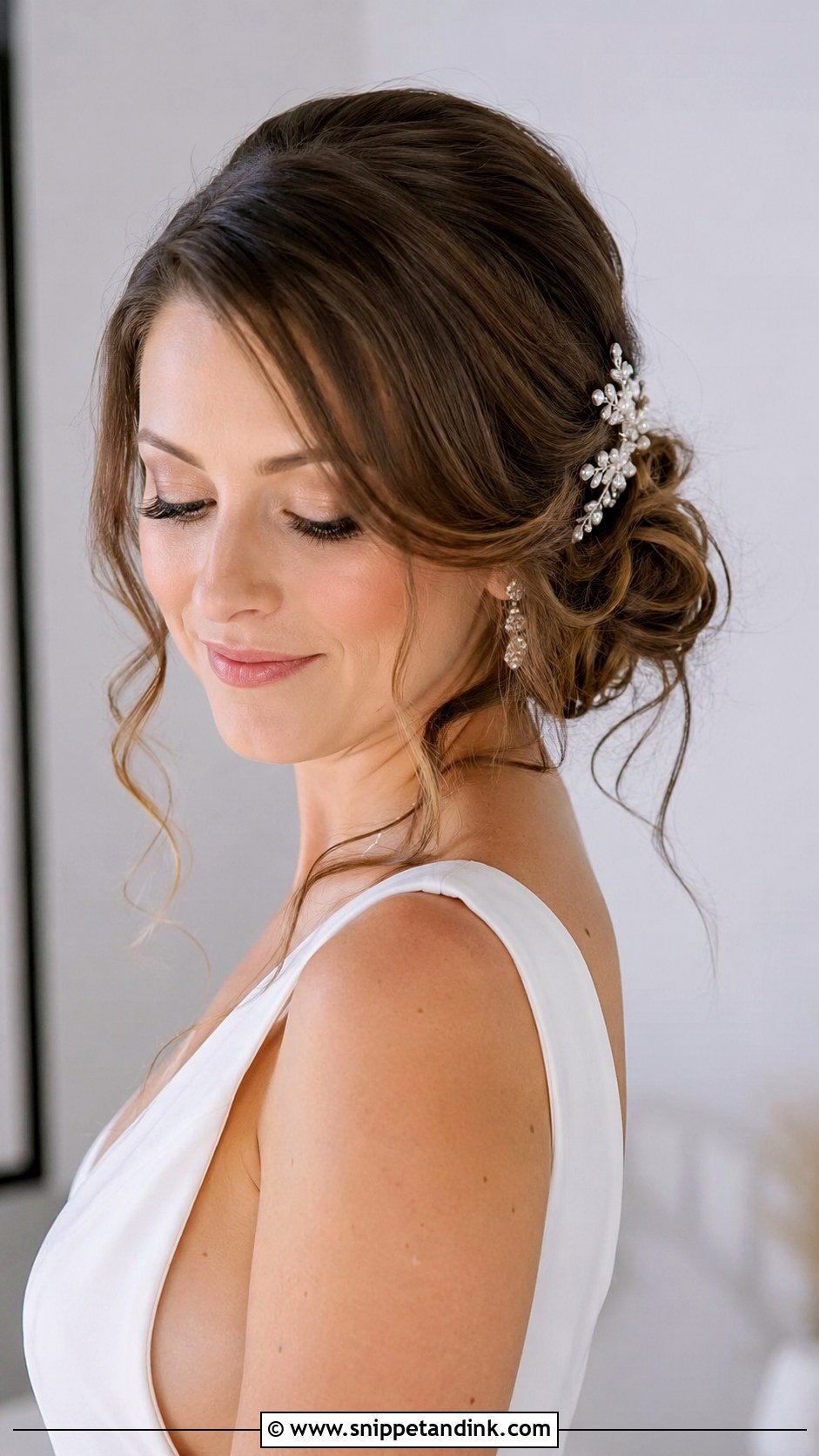 Low Side Bun for Medium Length Bride - Snippet and Ink - 25 Hairstyles for Medium Length Hair Wedding