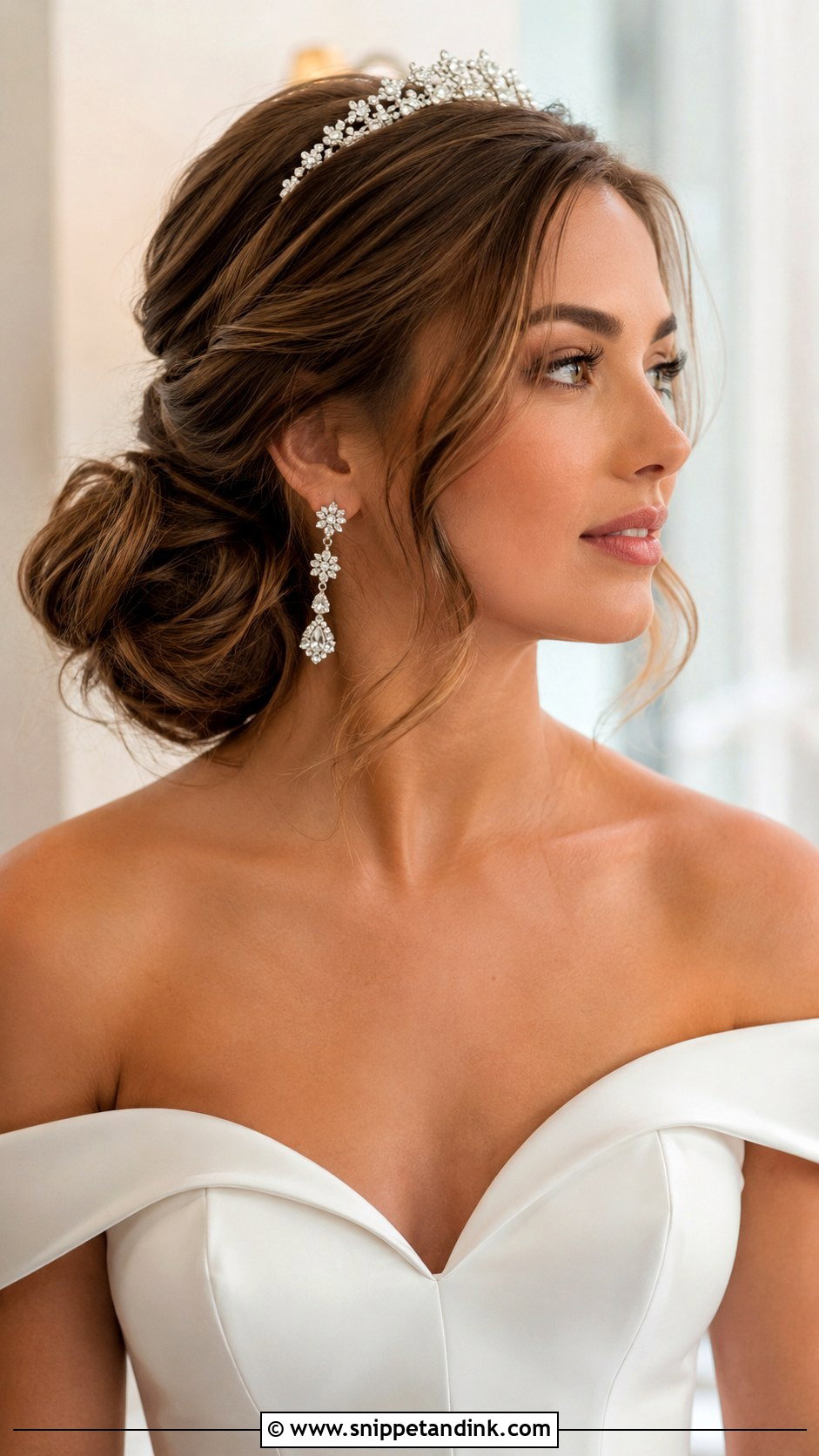 Low Side Bun with Tiara - Snippet and Ink - 20 Bride Hairstyles with Tiara