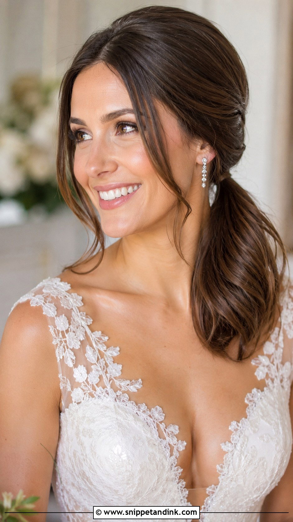Low Side Ponytail - Snippet and Ink - 30 Straight Hair Hairstyles for Wedding