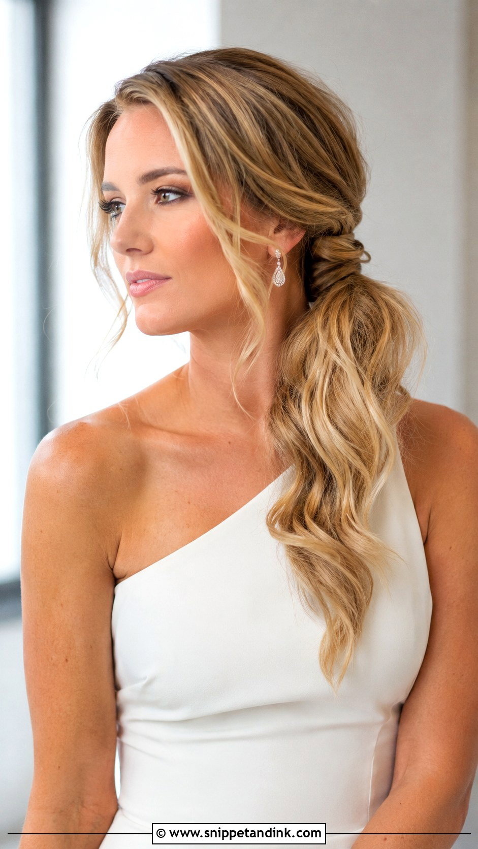 Low Side Ponytail for Weddings - Snippet and Ink - 20 Bridal Low Ponytail Ideas