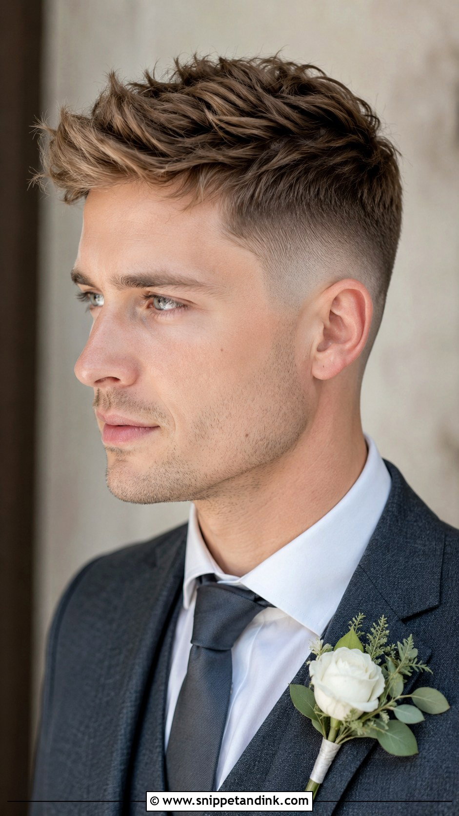 Low Skin Fade With Textured Top - Snippet and Ink - 25 Wedding Hairstyles for Men