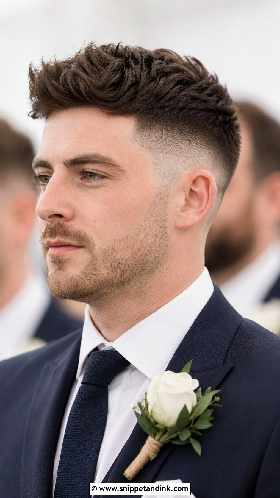 Low Skin Fade With Textured Top - Snippet and Ink - 20 Groom Hair Ideas
