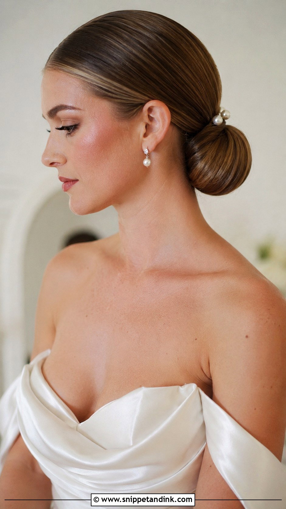 Low Sleek Chignon - Snippet and Ink - 20 Marriage Hair Styles