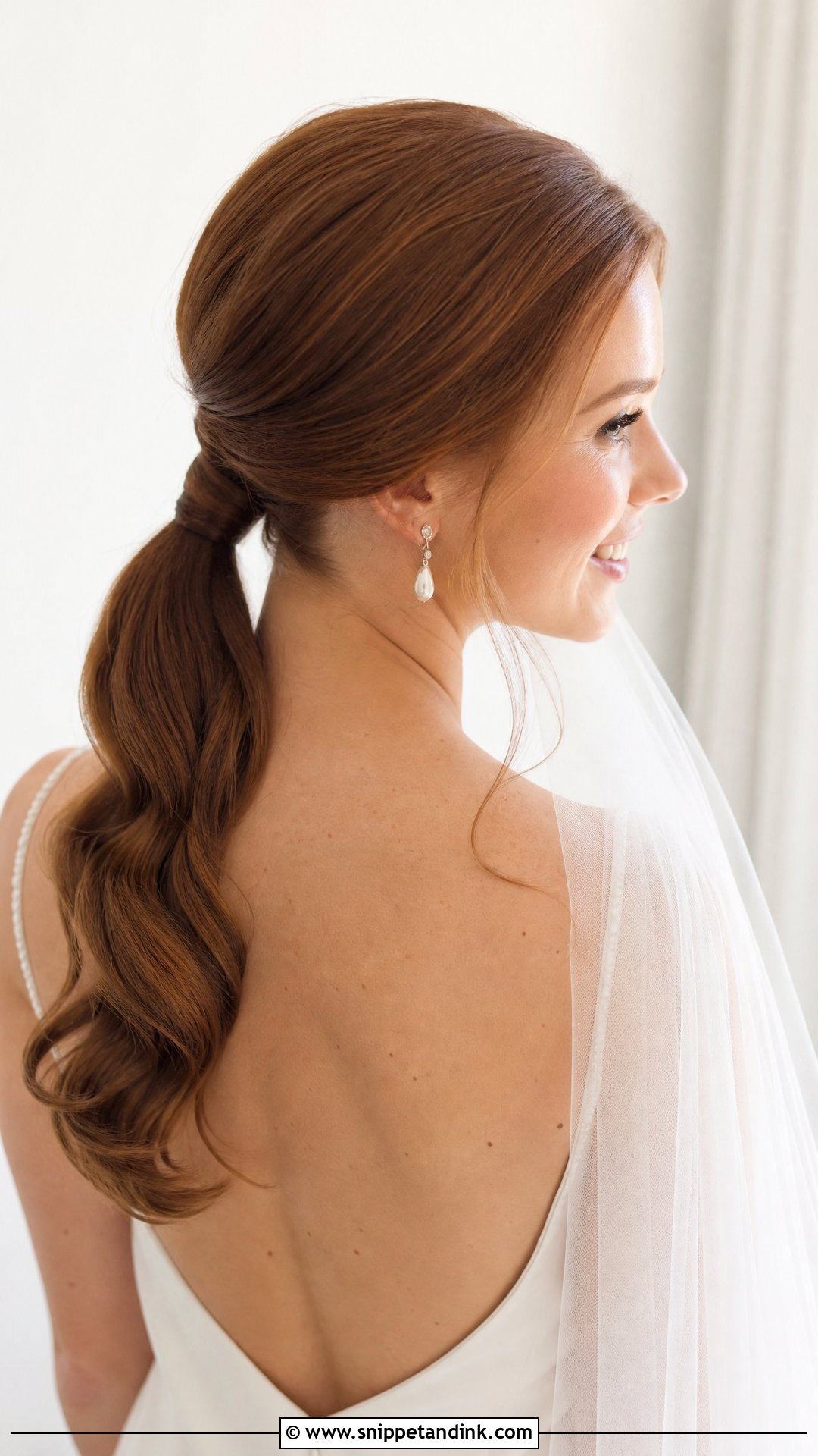 Low Sleek Ponytail - Snippet and Ink - 20 Sleek Bridal Hair Ideas