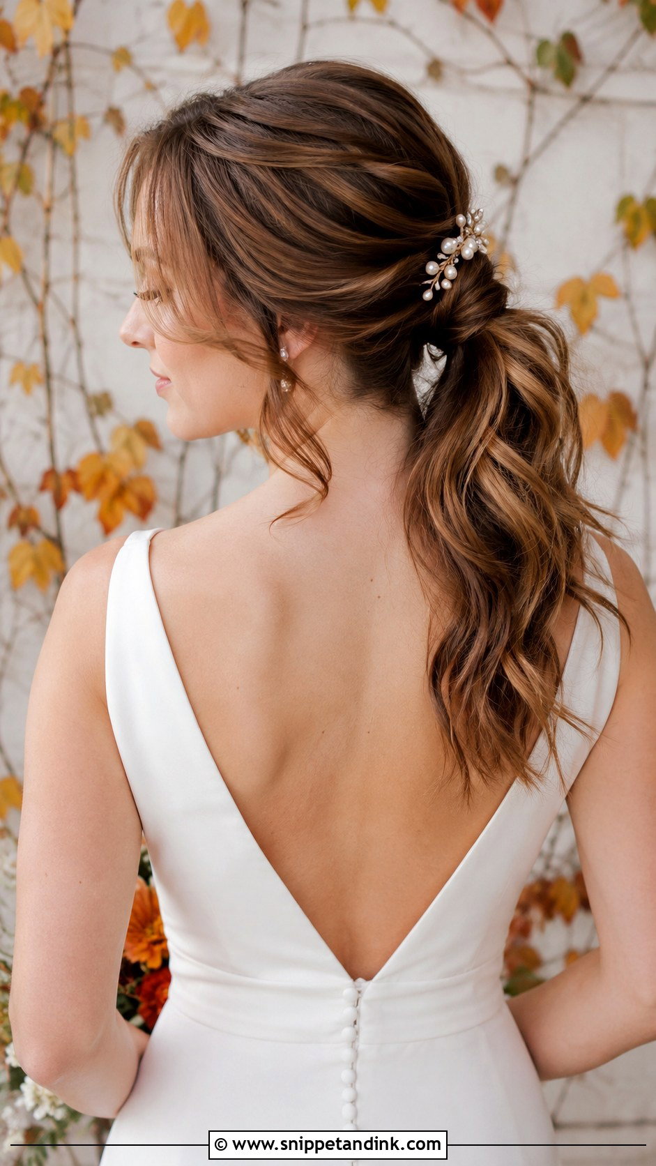 Low Textured Bridal Ponytail - Snippet and Ink - 20 Bride to Be Hairstyles