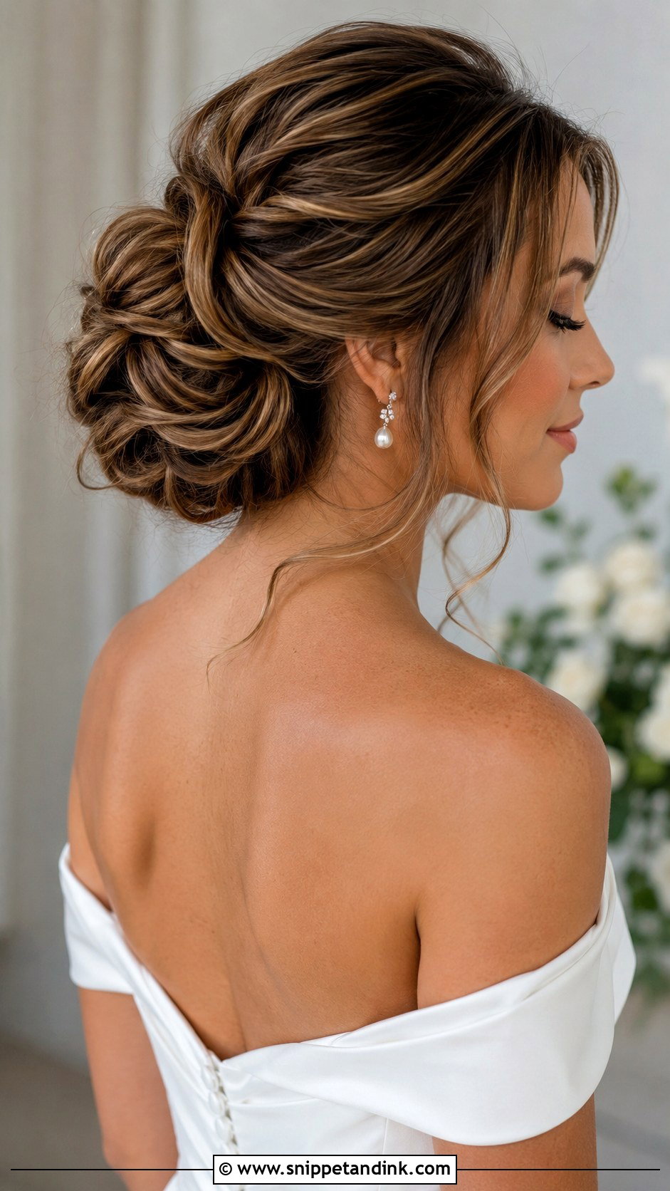 Low Textured Bun Wedding Hair For Long Hair - Snippet and Ink - 15 Low Textured Bun Wedding Hair Ideas