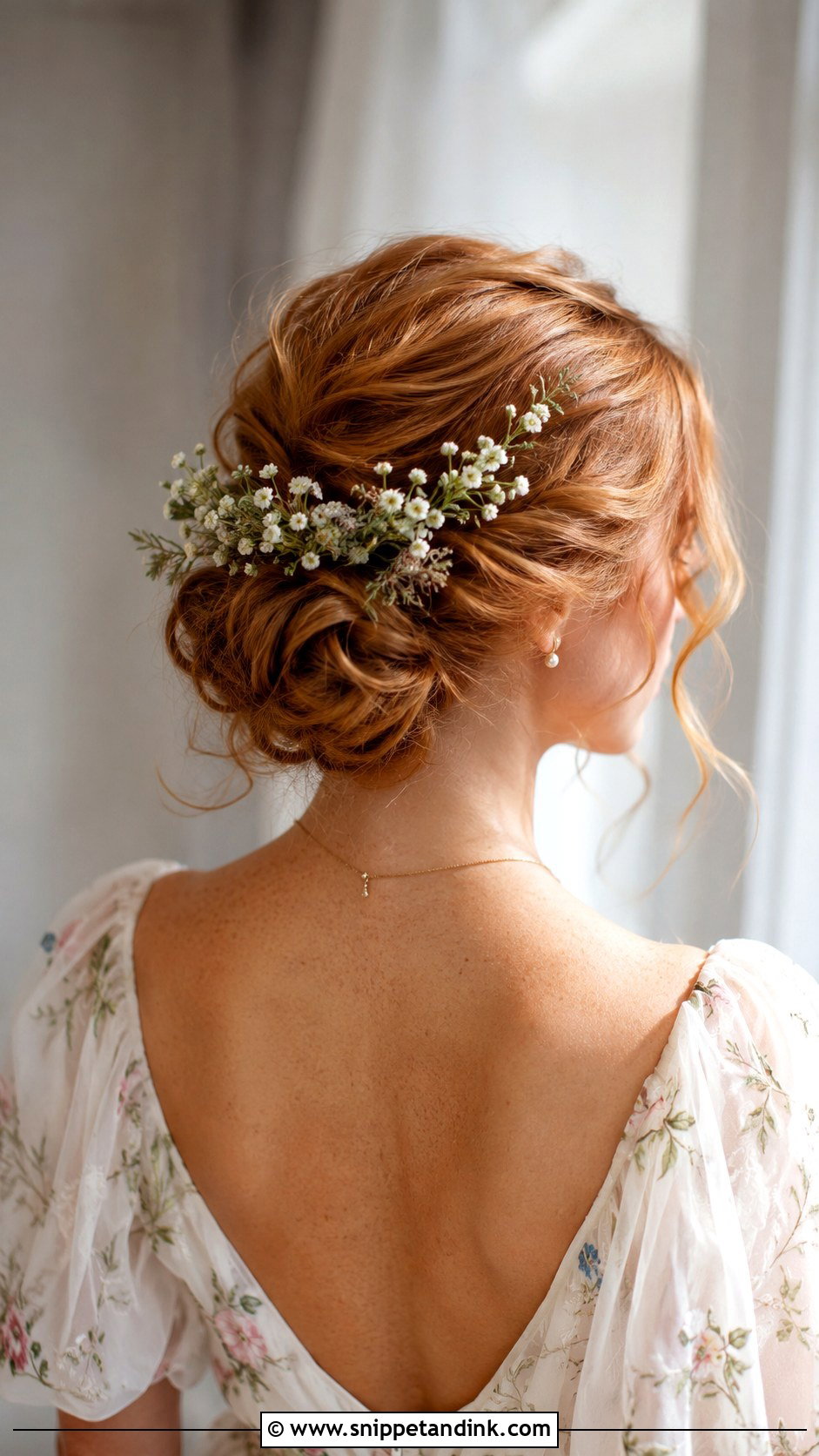 Low Textured Bun Wedding Hair With Flowers - Snippet and Ink - 15 Low Textured Bun Wedding Hair Ideas