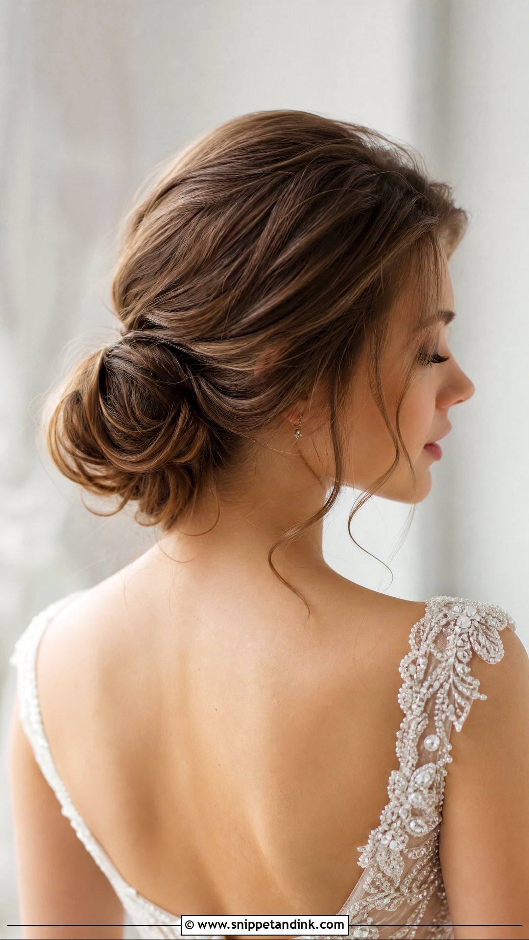 Low Textured Chignon for Round Face - Snippet and Ink - 20 Wedding Hairstyles for Chubby Face