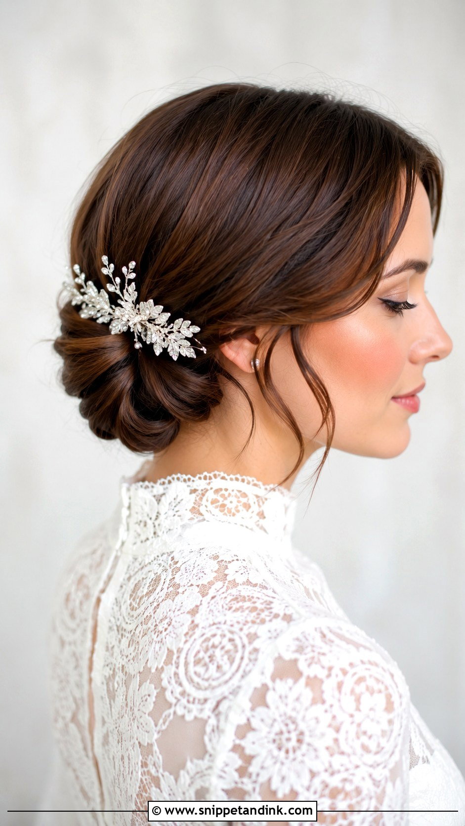 Low Tucked Bridal Bob - Snippet and Ink - 20 Bob Hair Bride Ideas