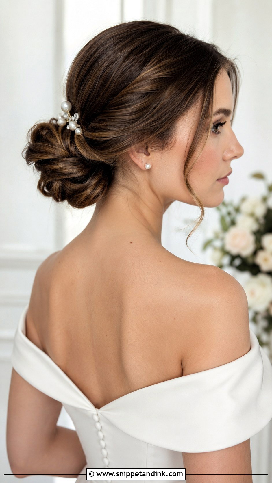 Low Twisted Bun - Snippet and Ink - 25 Wedding Hairstyles Straight Hair